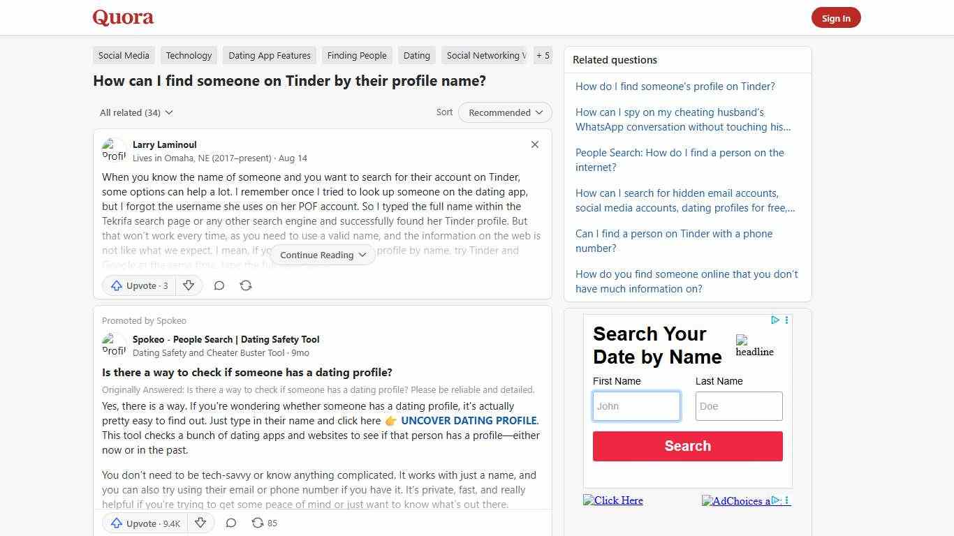 How to find someone on Tinder by their profile name - Quora